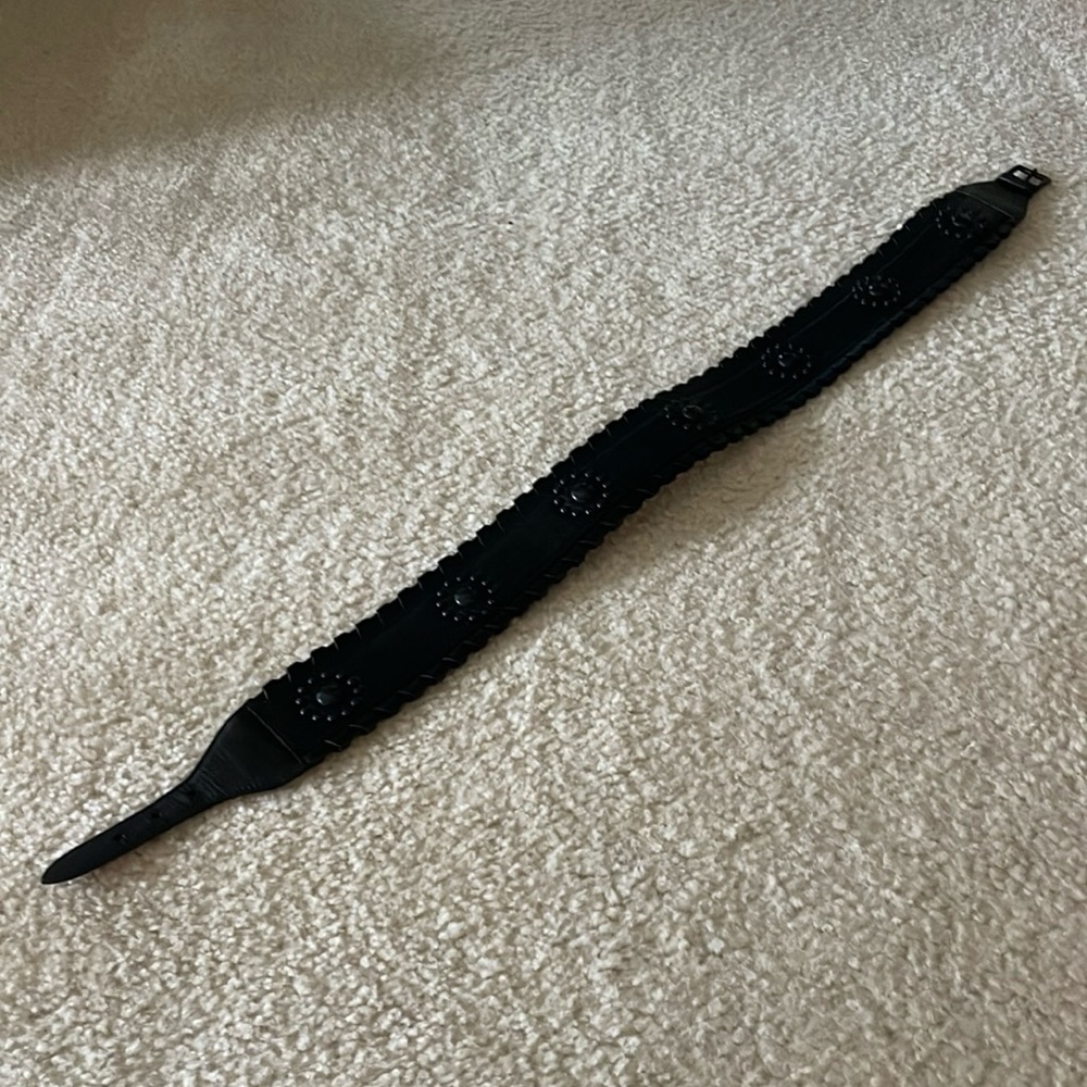 Alaia black leather belt